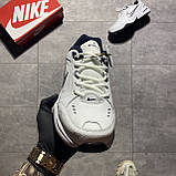 Чоловічі кросівки Nike Air Monarch IV White Blue, білі шкіряні кросівки найк аір монарх 4 аїр, фото 5