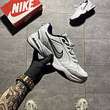 Чоловічі кросівки Nike Air Monarch IV White Blue, білі шкіряні кросівки найк аір монарх 4 аїр, фото 2