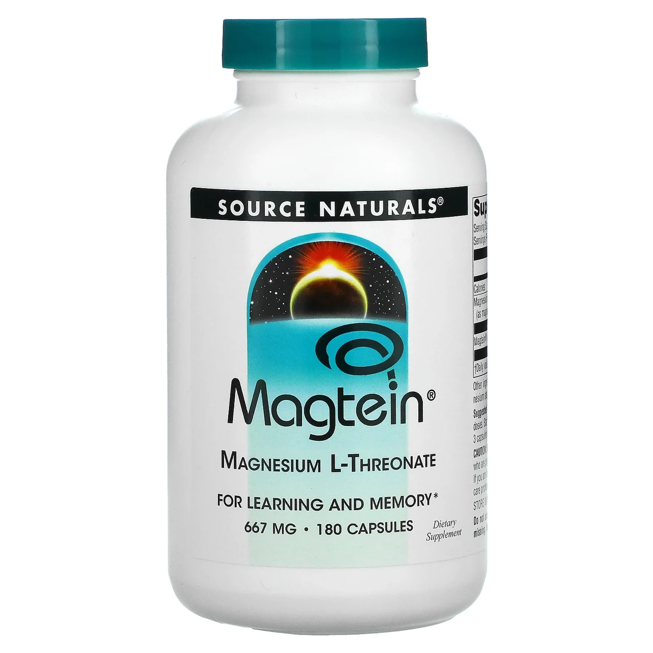 Source Naturals, Magtein, магній L-треонат, 667 мг, 180 капсул