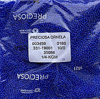 Бисер 10/0, цвет №35086 (уп.50 грамм) темно-синий с белой срединкой