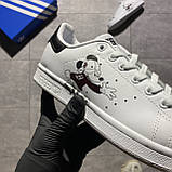 Жіночі кросівки Adidas Stan Smith x Disney White Black, білі шкіряні кросівки адідас стен сміт дісней, фото 6