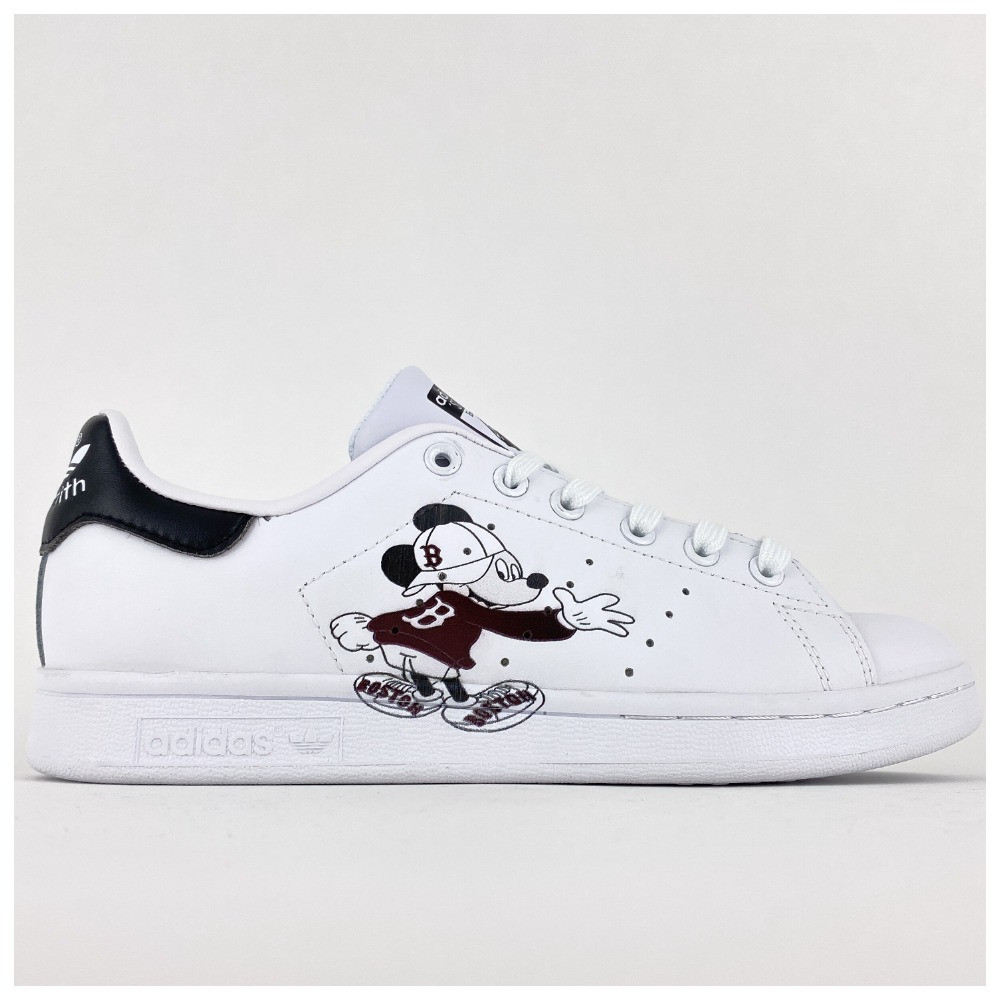 Жіночі кросівки Adidas Stan Smith x Disney White Black, білі шкіряні кросівки адідас стен сміт дісней, фото 1