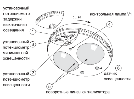 Датчик присутствия 1-канальный с головкой Hager EE810 - фото 2 - id-p249360926