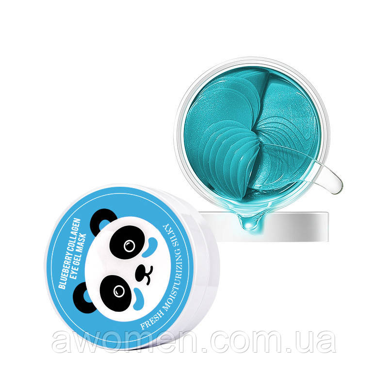 Уценка! Патчі для очей Sersanlove Collagen Panda з чорничним колагеном (60 штук, 30 пар) не герметично!
