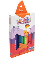 Олівці кольорові трикутні Marco Smoothies 36 кольорів
