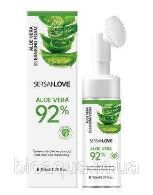 Пінка мус для вмивання Sersanlove Aloe зі щіточкою 150 g (екстракт алое)