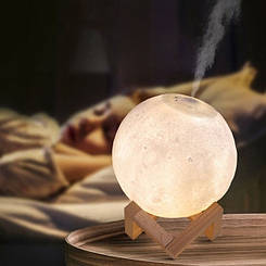 Нічник-зволожувач повітря аромадіфузор Місяць USB 3D Moon Lamp Light Diffuser Mg
