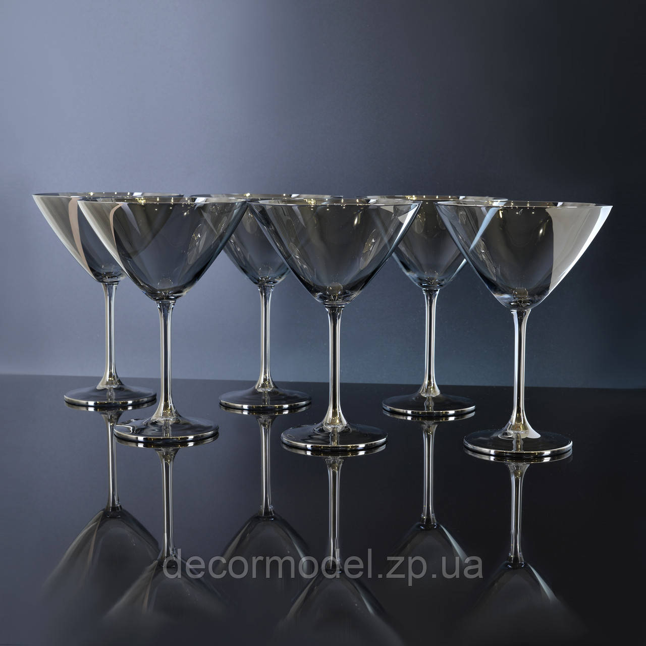 Келихи для мартіні Bohemia Gastro (Colibri) 280 мл 6 шт графіт