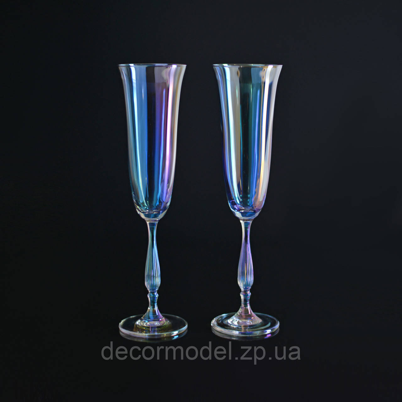 Весільні келихи Bohemia Fregata 190 мл перламутр, фото 1