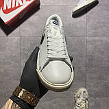 Жіночі кросівки Nike Blazer Mid '77 Low White Black, білі шкіряні кросівки найк блейзер мід, фото 3