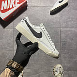 Жіночі кросівки Nike Blazer Mid '77 Low White Black, білі шкіряні кросівки найк блейзер мід, фото 2