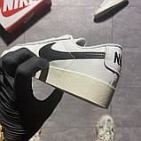 Жіночі кросівки Nike Blazer Mid '77 Low White Black, білі шкіряні кросівки найк блейзер мід, фото 4