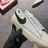Жіночі кросівки Nike Blazer Mid '77 Low White Black, білі шкіряні кросівки найк блейзер мід, фото 6