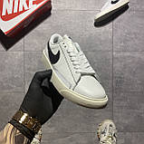 Жіночі кросівки Nike Blazer Mid '77 Low White Black, білі шкіряні кросівки найк блейзер мід, фото 8