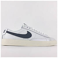 Женские кроссовки Nike Blazer Mid '77 Low White Black, белые кожаные кроссовки найк блейзер мид