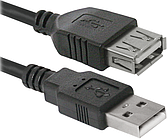 Кабель Defender USB02-06 USB2.0 AM-AF, 1.8м, пакет (87456)