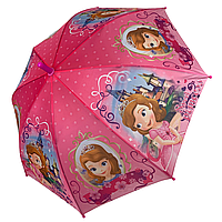 Детский зонт-трость розовый с принцессами и оборками от Paolo Rossi 0031-1