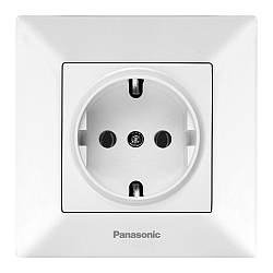 Розетка Panasonic Arkedia Slim із заземленням вбудована розетка 220В з контактами заземлення біла smart
