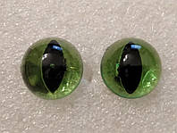 Глазки для мягких игрушек, кошачьи, без лучиков, d 16 мм, зелёные №А65