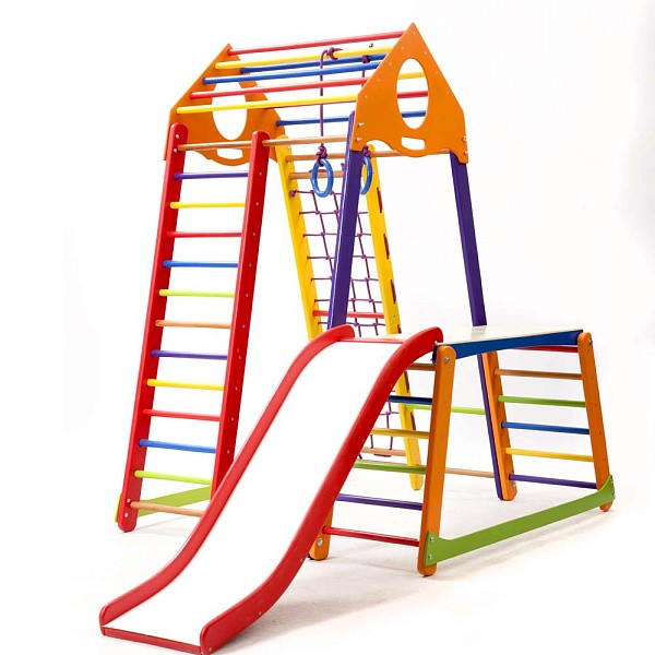 Дитячий спортивний комплекс для будинку BambinoWood Color Plus 1-1 170 см висоти