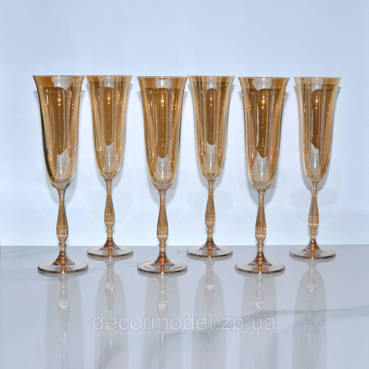 Набор бокалов для шампанского Bohemia Fregata (Antic) 190 мл коричневый 1SF58_190 - фото 4 - id-p1119576008