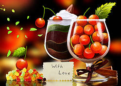 Схема для вишивки бісером натюрморт "Два келихи"