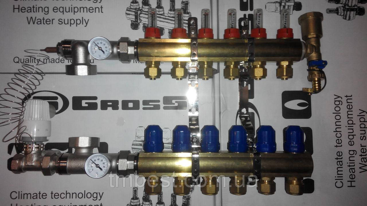 Колектор для теплої підлоги в зборі Gross 11 виходів