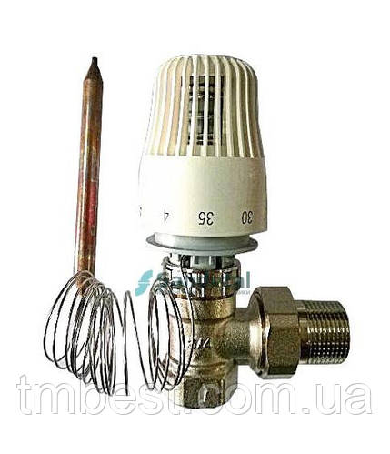 Термоголовка с выносным датчиком+клапан 3/4" угловой/прямой (ID ...