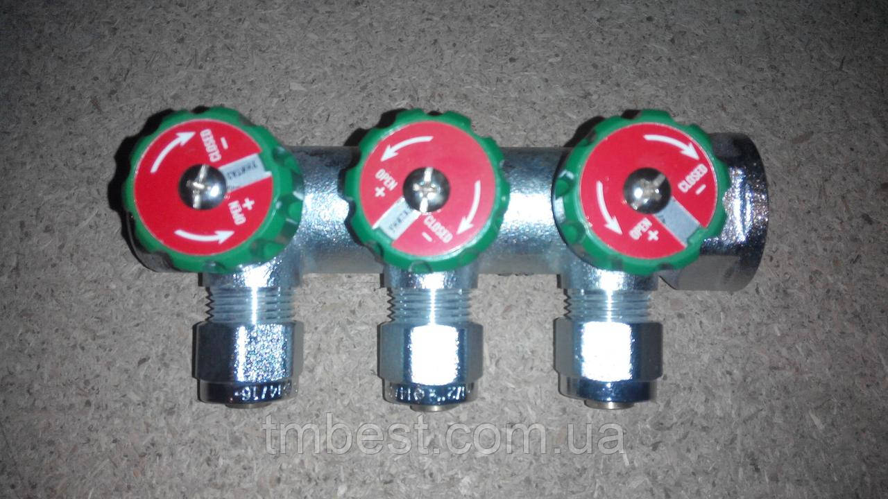 Колектор з краном(FOR) 1"-16 3 виходи