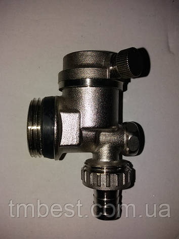 Автоматичний спускник повітря кутовий з краном Gross 1", фото 1