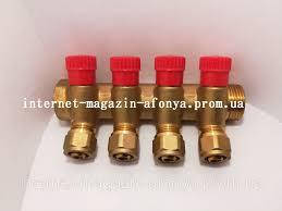Колектор вентельный Gross 857A 3/4х16 на 4 контури