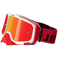 Мотоочки, окуляри для мотоцикла JIE POLLY з додатковою лінзою FJ-061, Блакитний Червоний