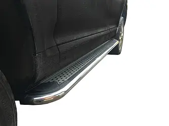 Бокові пороги,підніжки Maydos v2 (2 шт., алюміній -2023 нерж) для мод. Porsche Cayenne 2010-2017 рр.