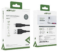 Кабель для зарядки телефона/ смартфона ACEFAST C3-09 USB - Micro USB 2.4 A 1.2 м Чорний, фото 6