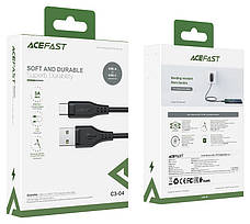 Кабель для зарядки телефона/ смартфона ACEFAST C3-04 USB - Type-C 3 A 1.2 м Чорний, фото 6