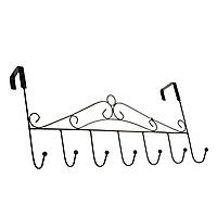 Вішалка на двері 7 гачків, Чорний