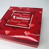 Коробка для подарунка, 180*180*60 мм, без вікна, "l'amour", фото 5