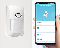 Розумний бездротовий інфрачервоний WI-FI детектор руху. Датчик охоронної сигналізації. TUYA SMART LIFE