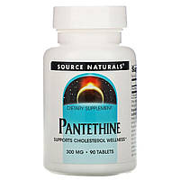 Пантетин, Source Naturals, Pantethine, 300 Мг, 90 таблеток