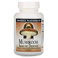 Комплекс из 15 Разновидностей Грибов, Mushroom Immune Defense, Source Naturals, 60 таблеток