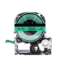 Картридж с лентой для принтера Epson LabelWorks LK2GBP 6 мм 8 м Черный/Зеленый