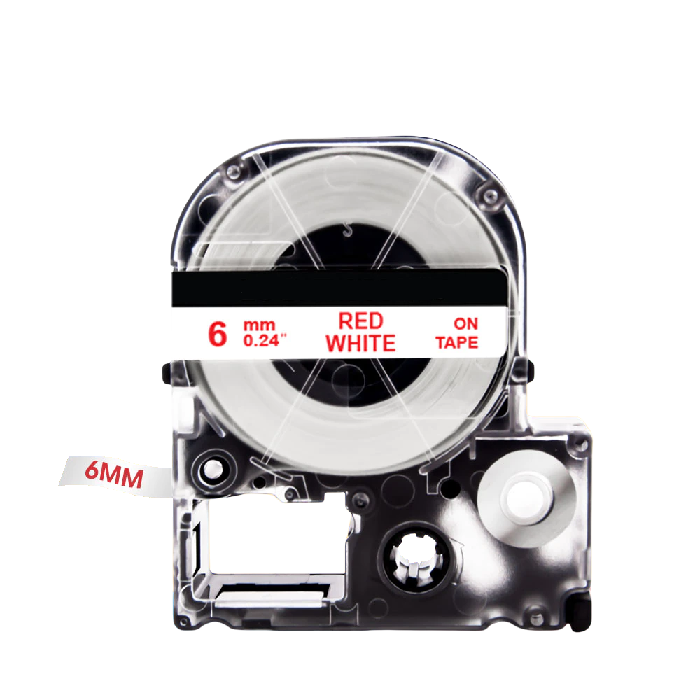 Картридж зі стрічкою для принтера Epson LabelWorks LK2WRN 6 мм 8 м Червоний/Білий