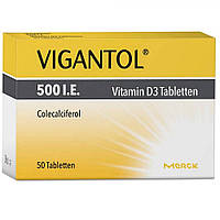 Вітаміни Vigantol Вігантол вітамін D3 500 МО 50 таблеток Мerc Німеччина