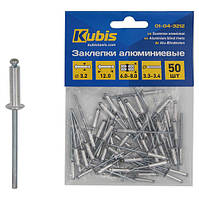 Заклепки алюмінієві (3.2 х 12 мм, 50 шт/уп) витяжні Kubis 01-04-3212