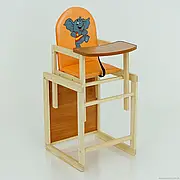 Дитячий дерев'яний стільчик-трансформер для годування "Слоник" №2046