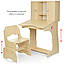 Дитяча парта з шафою та стільчиком Bambi W 903-10-3 регульована (фурнітура зефір), фото 3