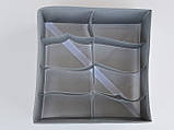 Органайзер SG8 для зберігання дрібних предметів одягу сірого кольору, розмір 32*32*12 см, на 8 відділень., фото 3