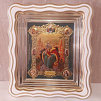 Икона Святой Пророк Илья, лик 15х18 см, в белом фигурном деревянном киоте
