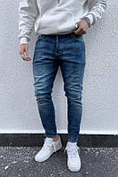 Синие мужские джинсы скинни демисезонные