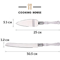 Набір Cooking House: ніж і лопатка з акрилової нержавіючої сталі та ручка зі штучного кришталю., фото 3